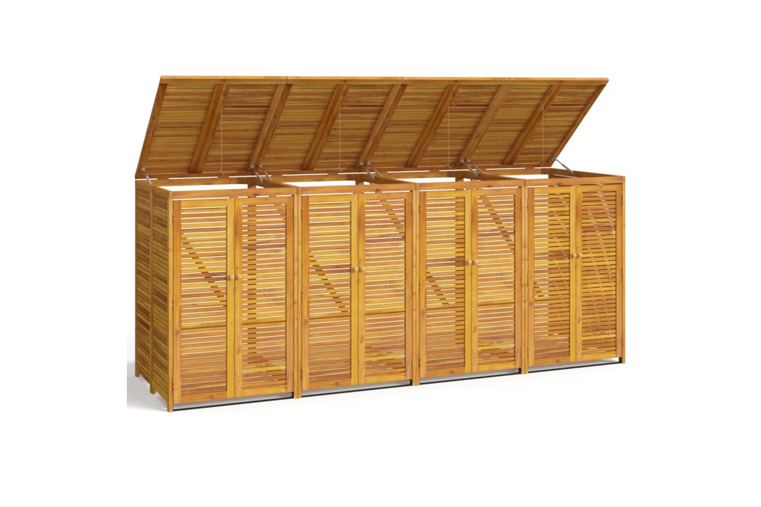 vidaXL 3155241 Quadruple Garbage Bin Shed 280x89x117cm Solid Wood Acacia