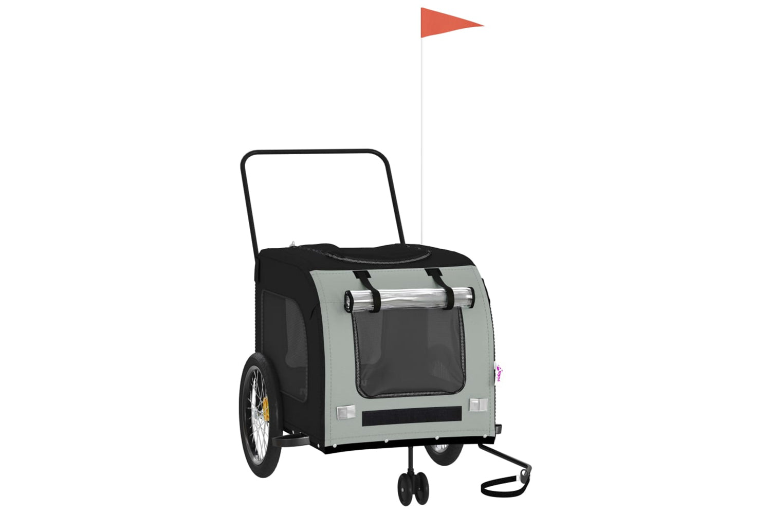 Vidaxl 93860 Pet Bike Trailer Black And Grey Oxford Fabric And Iron