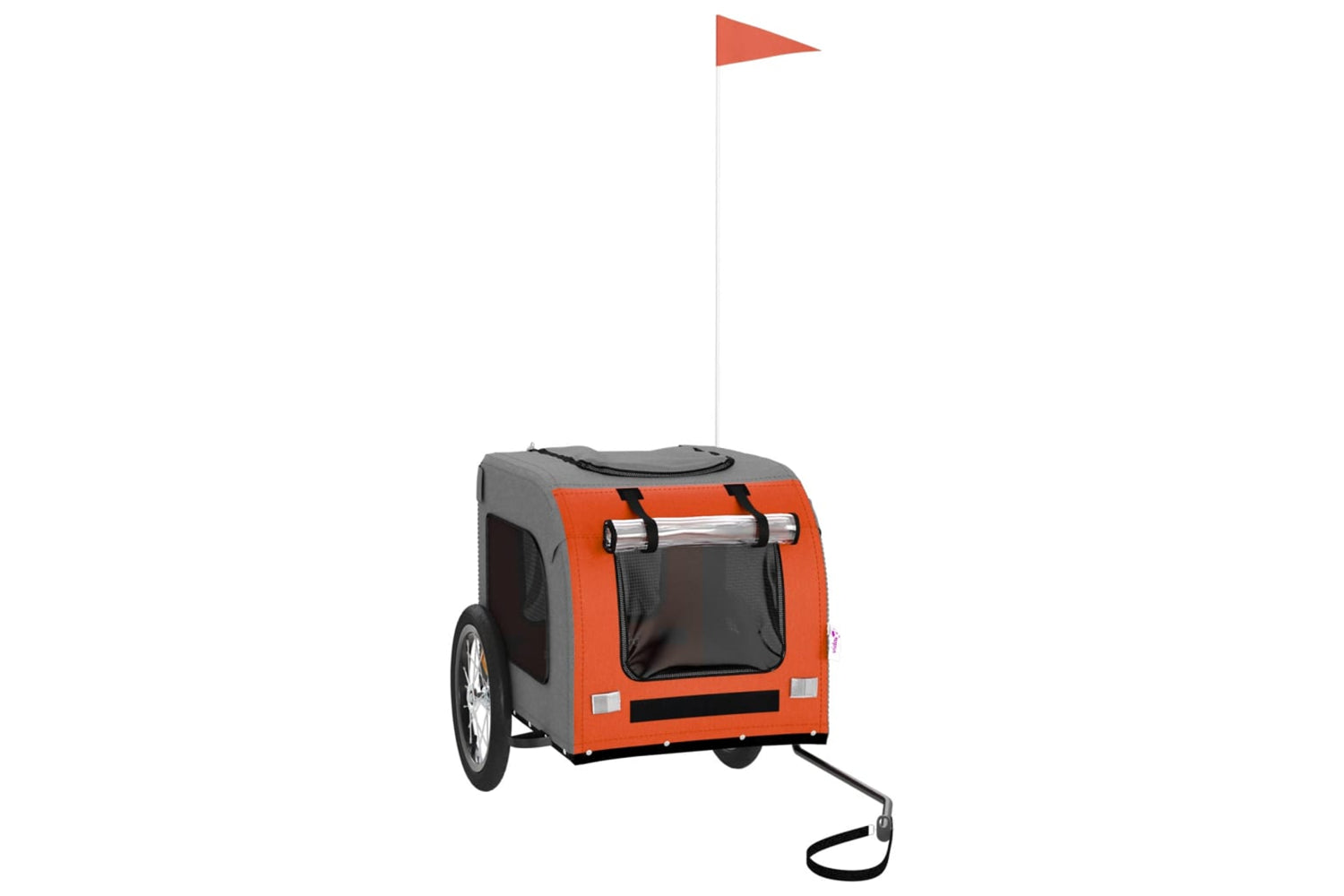 Vidaxl 93830 Pet Bike Trailer Orange And Grey Oxford Fabric And Iron