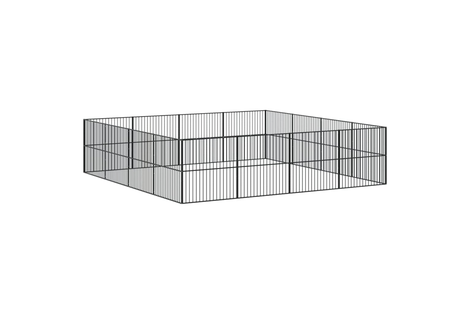 Vidaxl 3209555 Dog Playpen 16 Panels Black Galvanised Steel-5