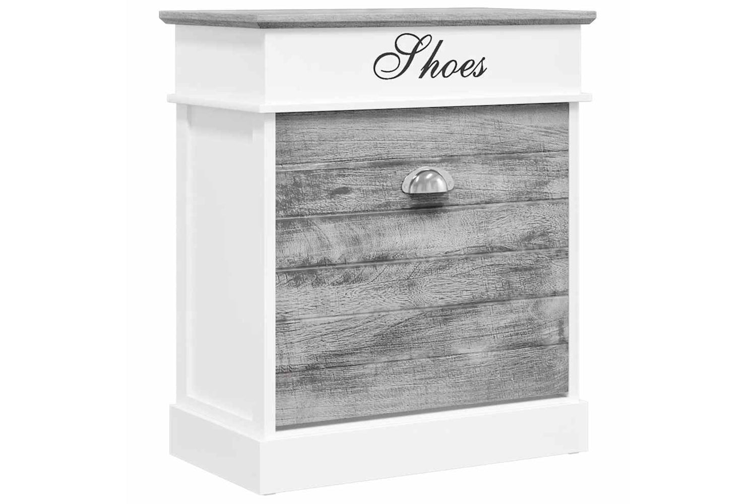 vidaXL 284081 Shoe Cabinet Grey 50x28x58cm Paulownia Wood