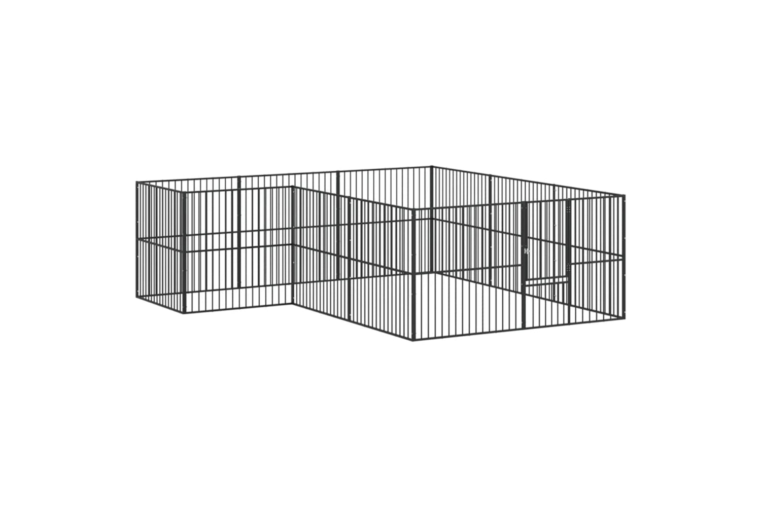 Vidaxl 3209558 Dog Playpen 12 Panels Black Galvanised Steel