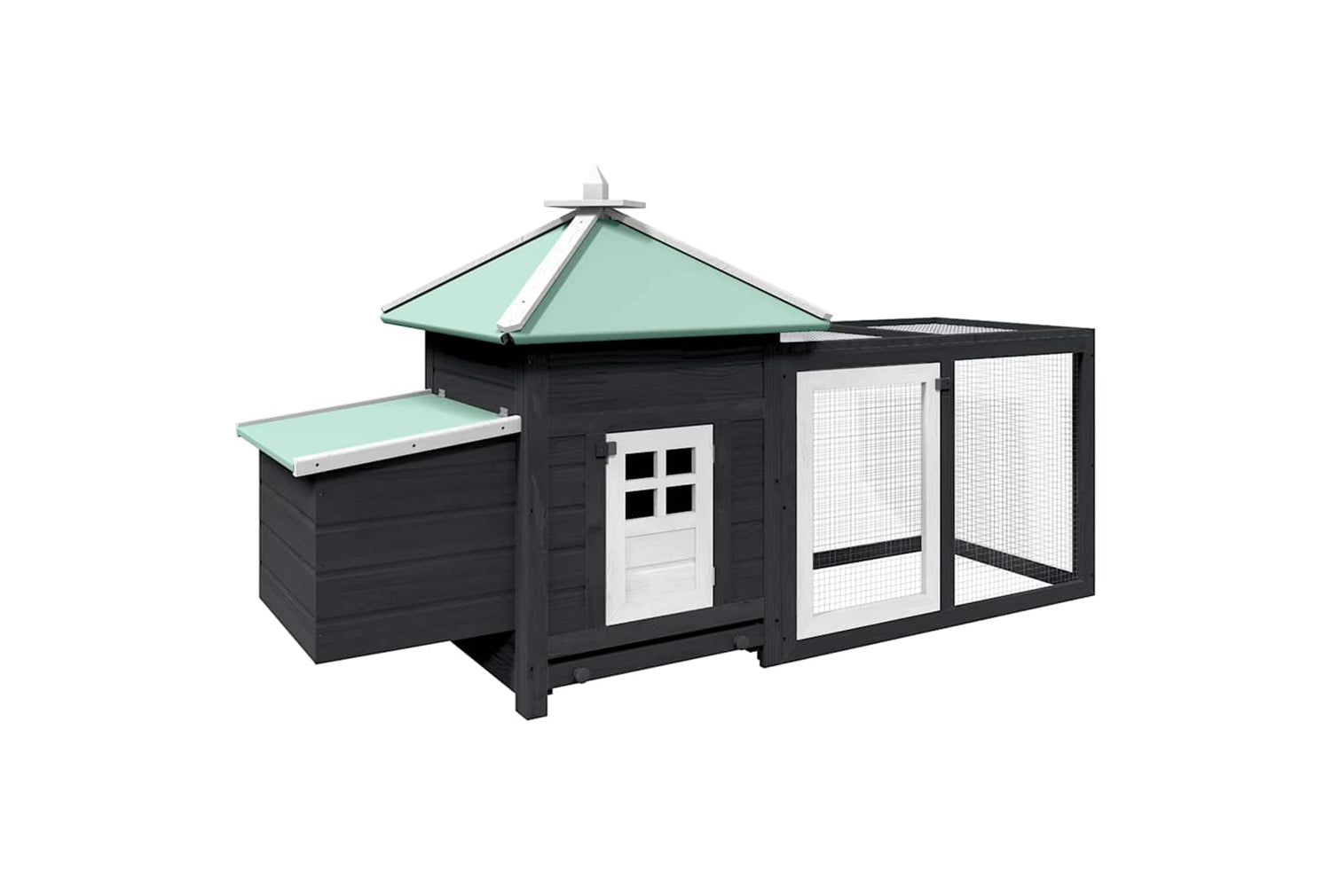 vidaXL 170981 Chicken Coop With Nest Box Grey 190x72x102cm Solid Firwood
