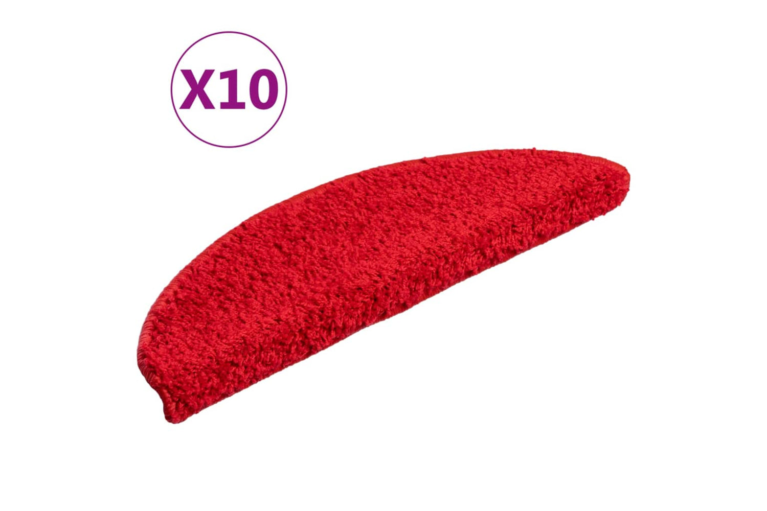 vidaXL 149797 Stair Mats 10 Pcs 56x17x3cm Red