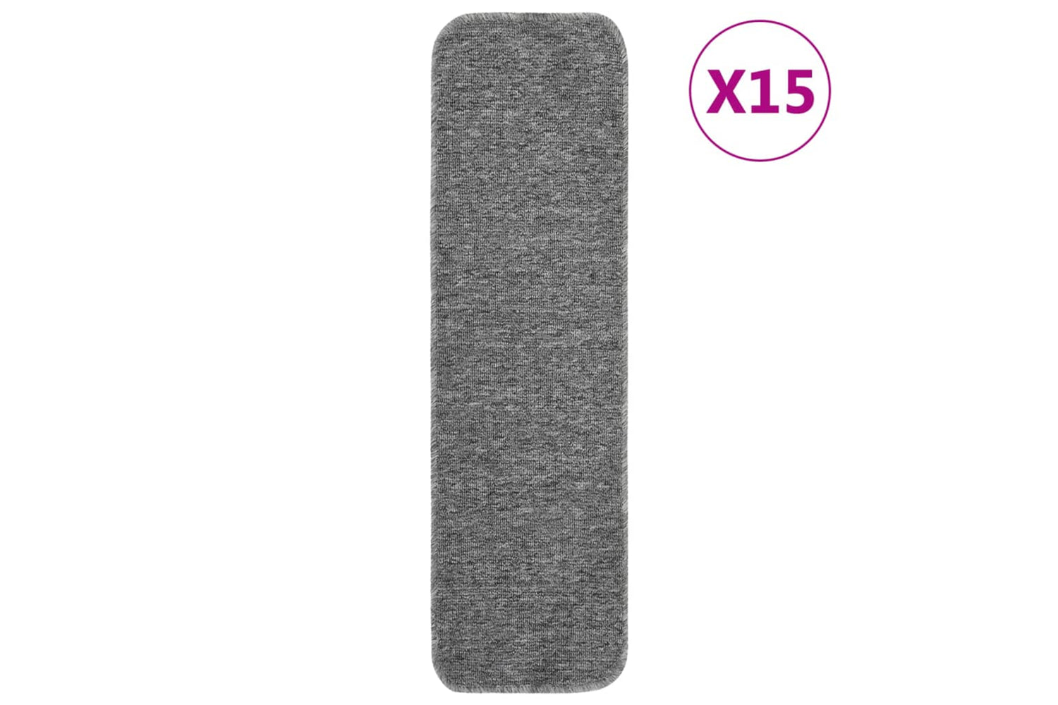 Vidaxl Anti Slip Stair Mats 15 Pcs 75x20 Cm Grey Rectangular