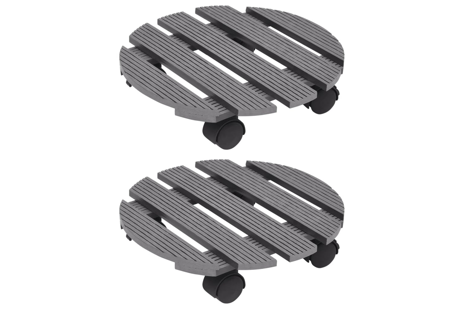 vidaXL 149032 Plant Trolleys 2 Pcs Grey ÃƒÂƒÃ‚Â˜30x7.5cm Wpc