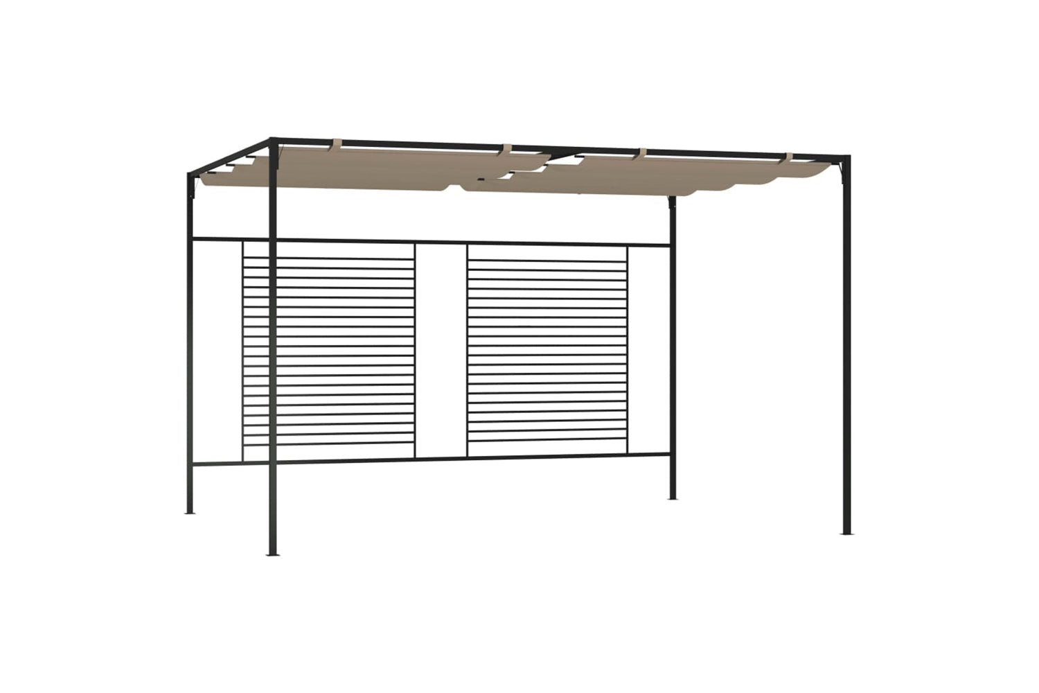 Vidaxl 313624 Gazebo With Retractable Roof 3x4x2.3 M Taupe 180 G/mâ²