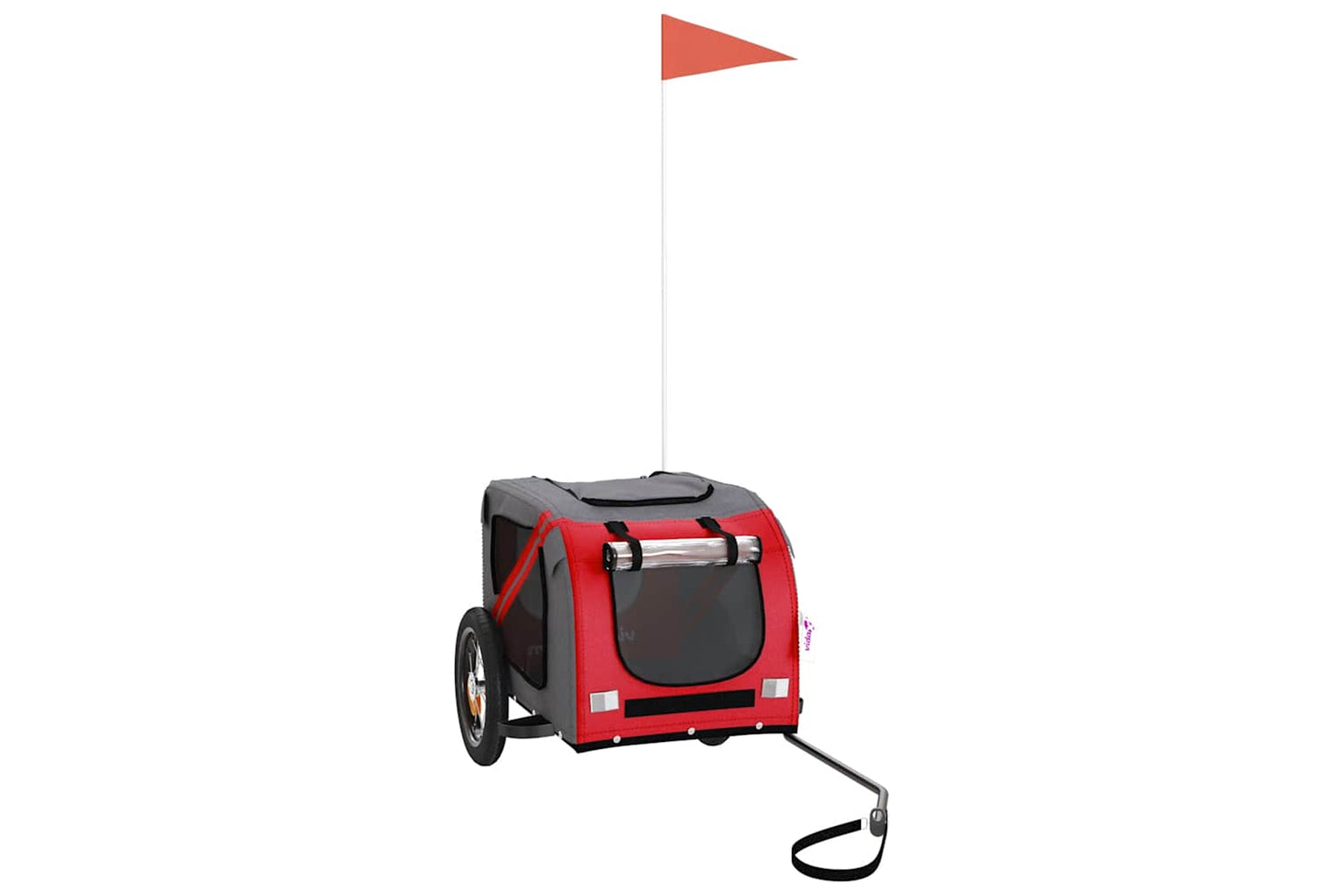 Vidaxl 93866 Pet Bike Trailer Red And Grey Oxford Fabric And Iron