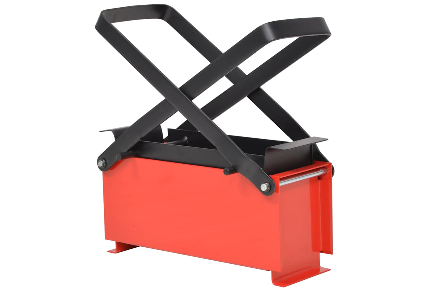 vidaXL 142921 Paper Log Briquette Maker Steel 34x14x14cm Black And Red