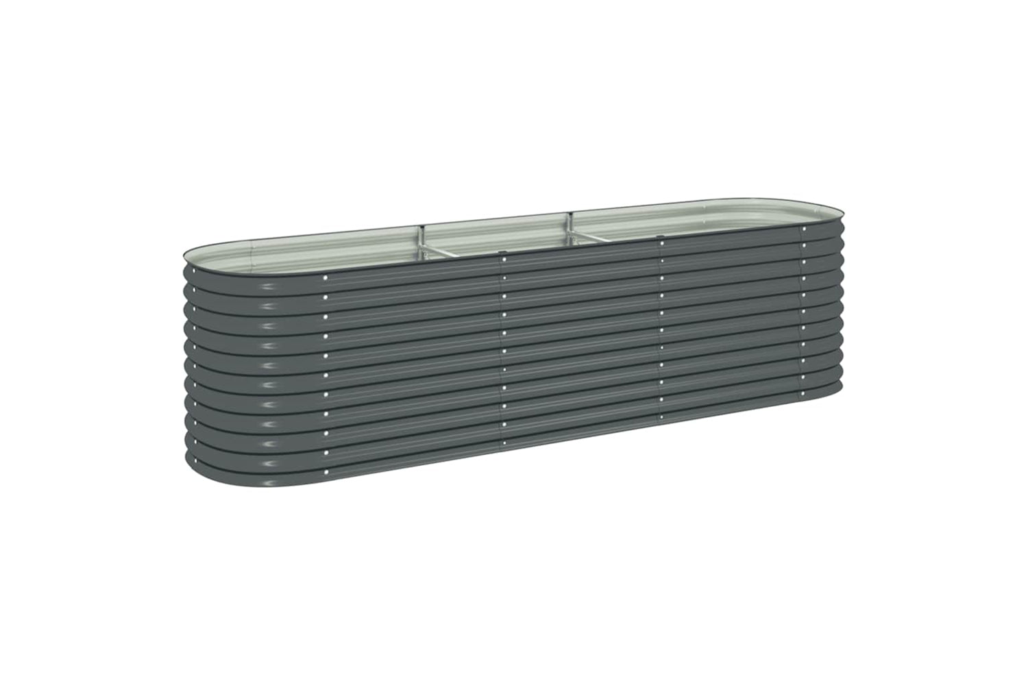 vidaXL Garden Raised Bed 320x80x81cm Galvanised Steel Grey