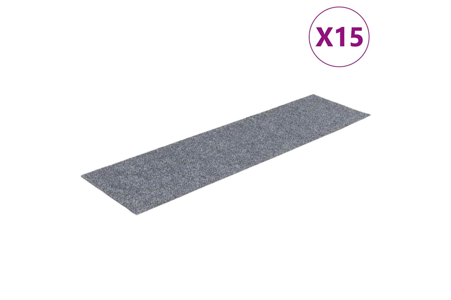 vidaXL 326927 Self-adhesive Stair Mats Rectangular 15 Pcs 76x20cm Light Grey