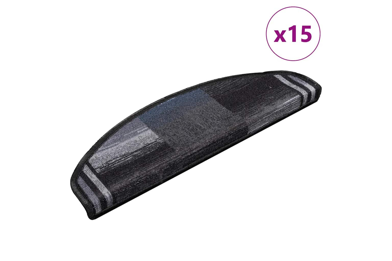 vidaXL 322412 Self-adhesive Stair Mats 15 Pcs Black And Grey 65x21x4cm