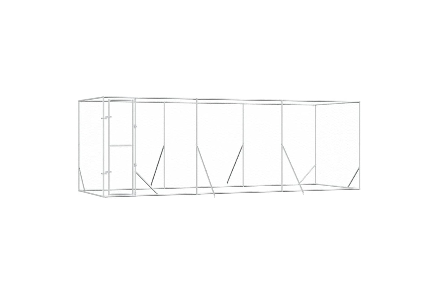 Vidaxl 3190459 Outdoor Dog Kennel Silver 6x2x2 M Galvanised Steel