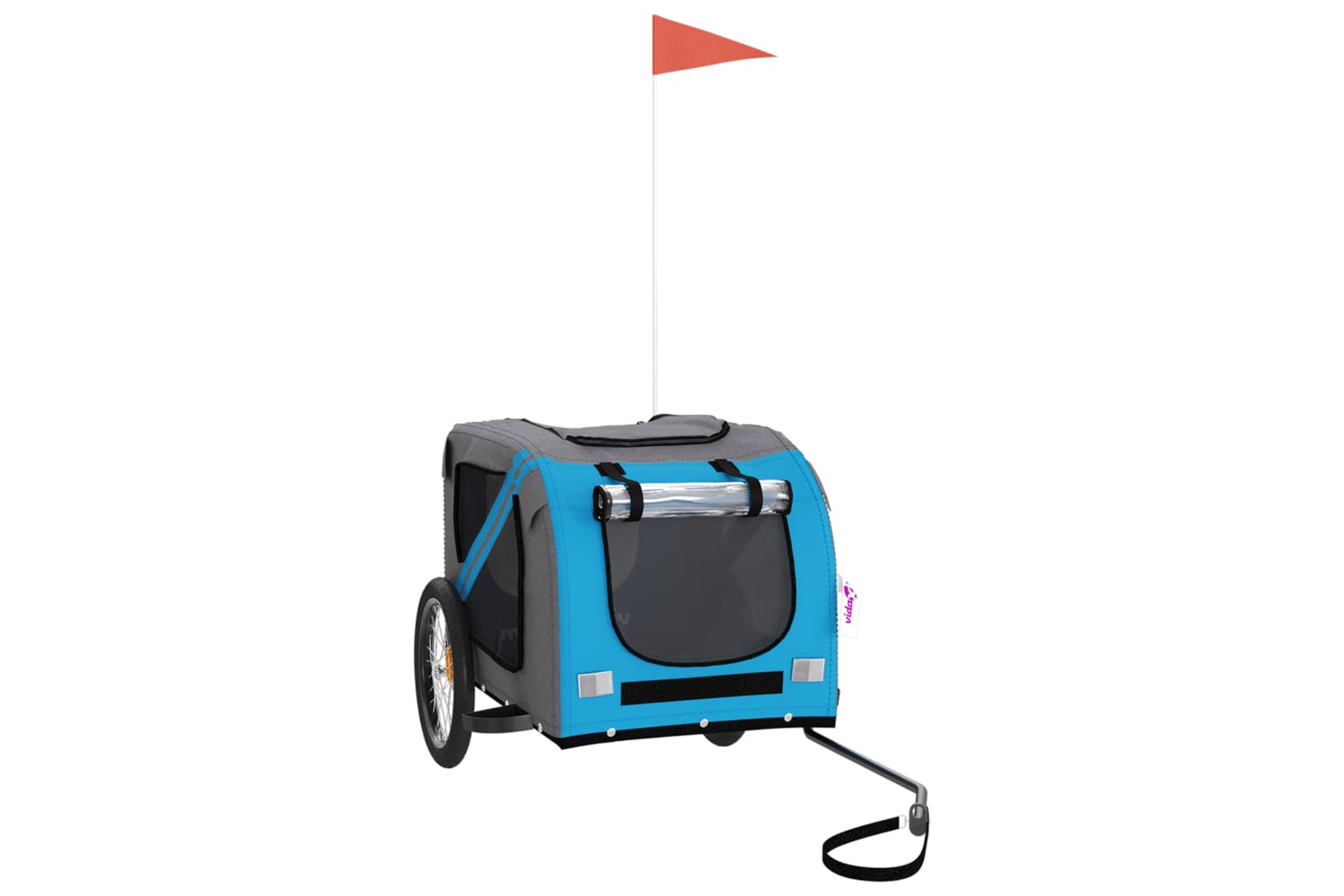 Vidaxl 93883 Pet Bike Trailer Blue And Grey Oxford Fabric And Iron