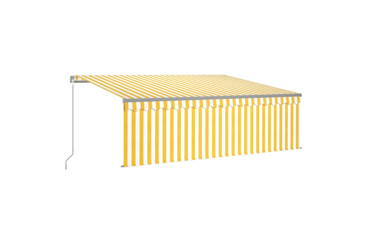 Vidaxl Manual Retractable Awning With Blind&led 4x3m Yellow&white