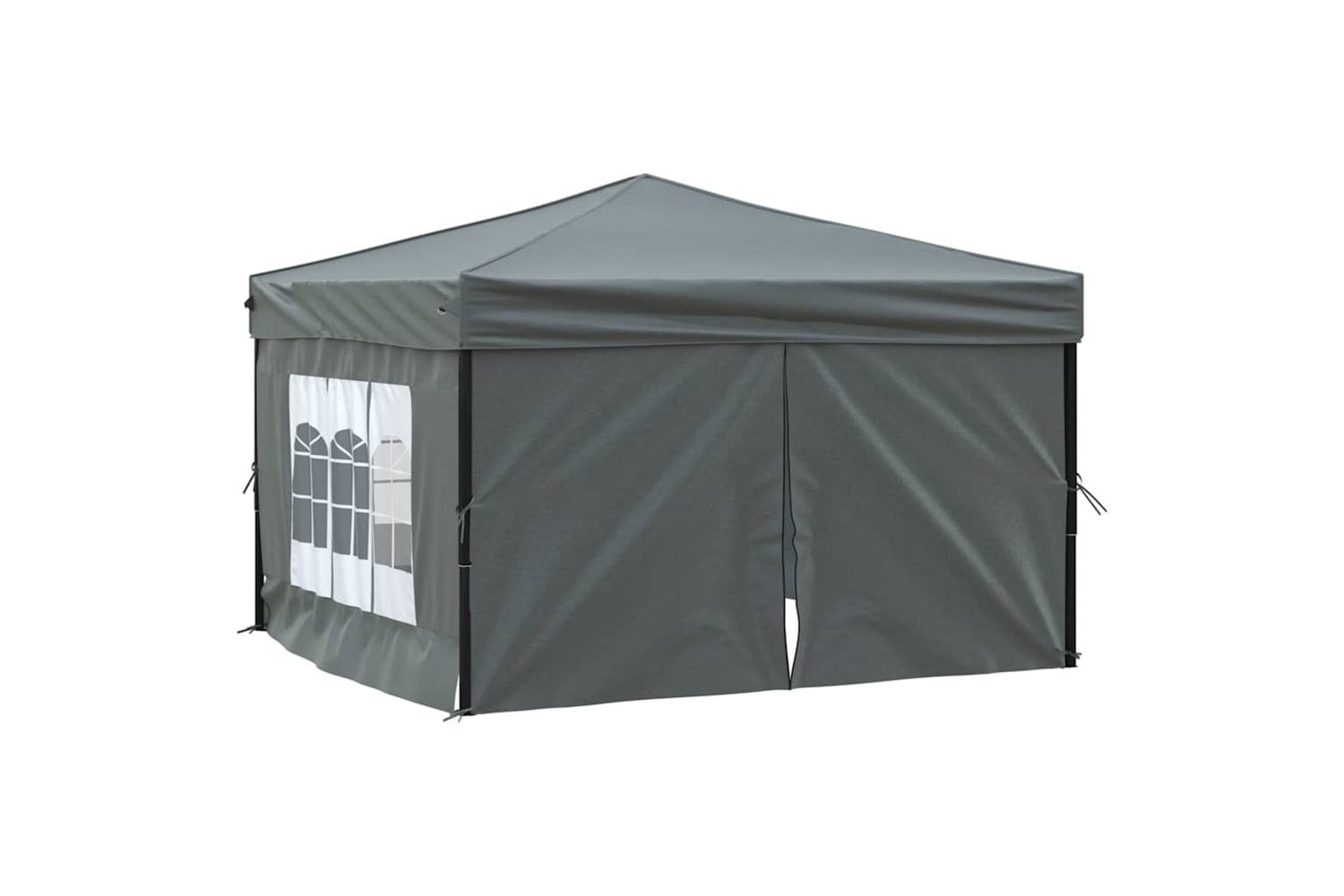Vidaxl 93523 Folding Party Tent With Sidewalls Anthracite 3x3 M