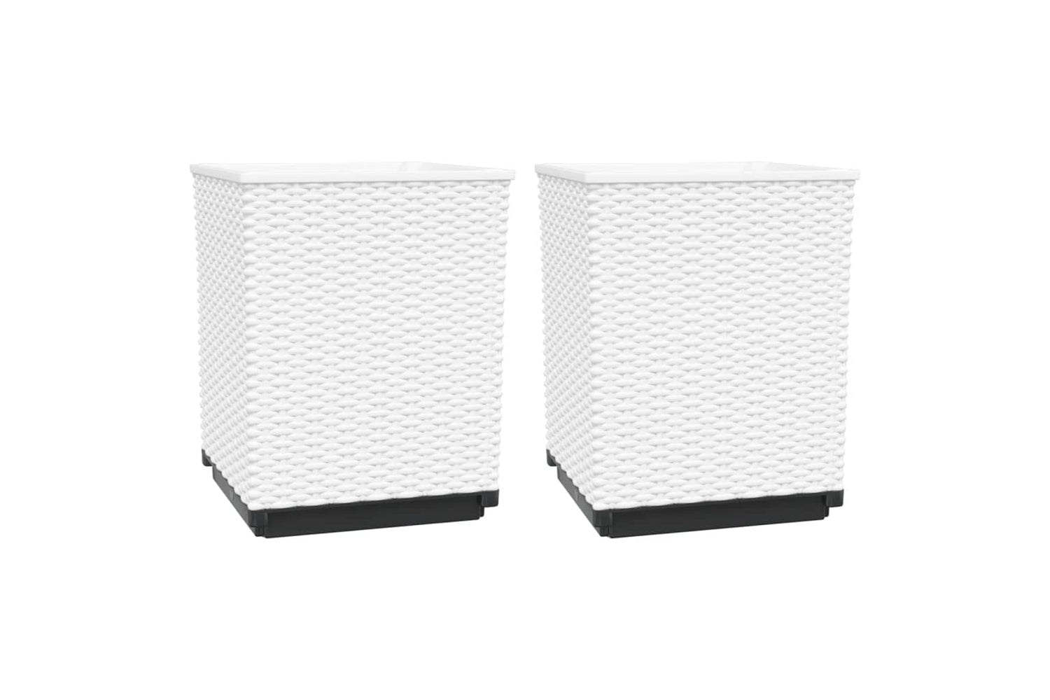 vidaXL 364183 Planters 2 Pcs White 30x30x37cm Polypropylene