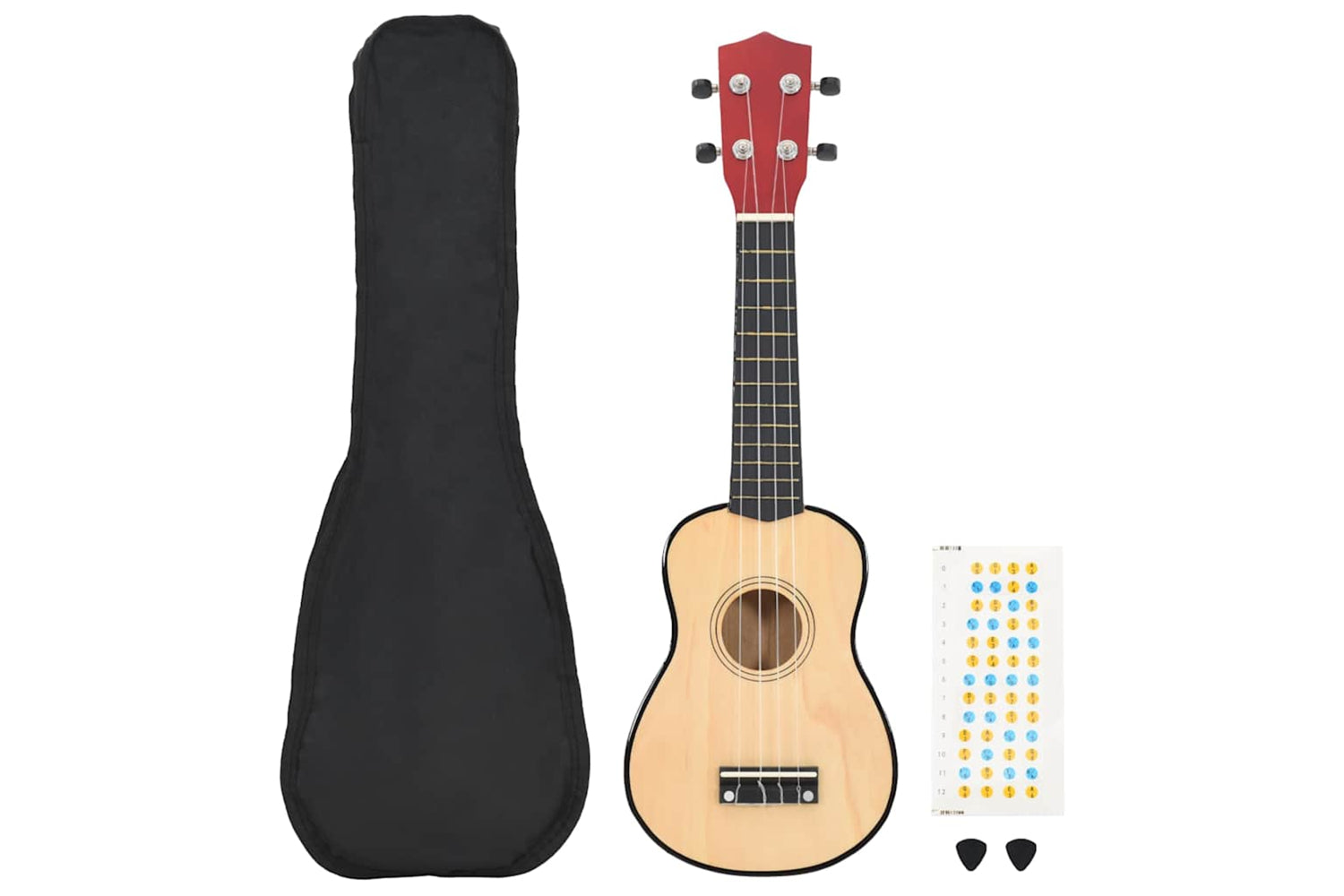 vidaXL 70151 Soprano Ukulele Set With Bag For Kids Light Wood 23