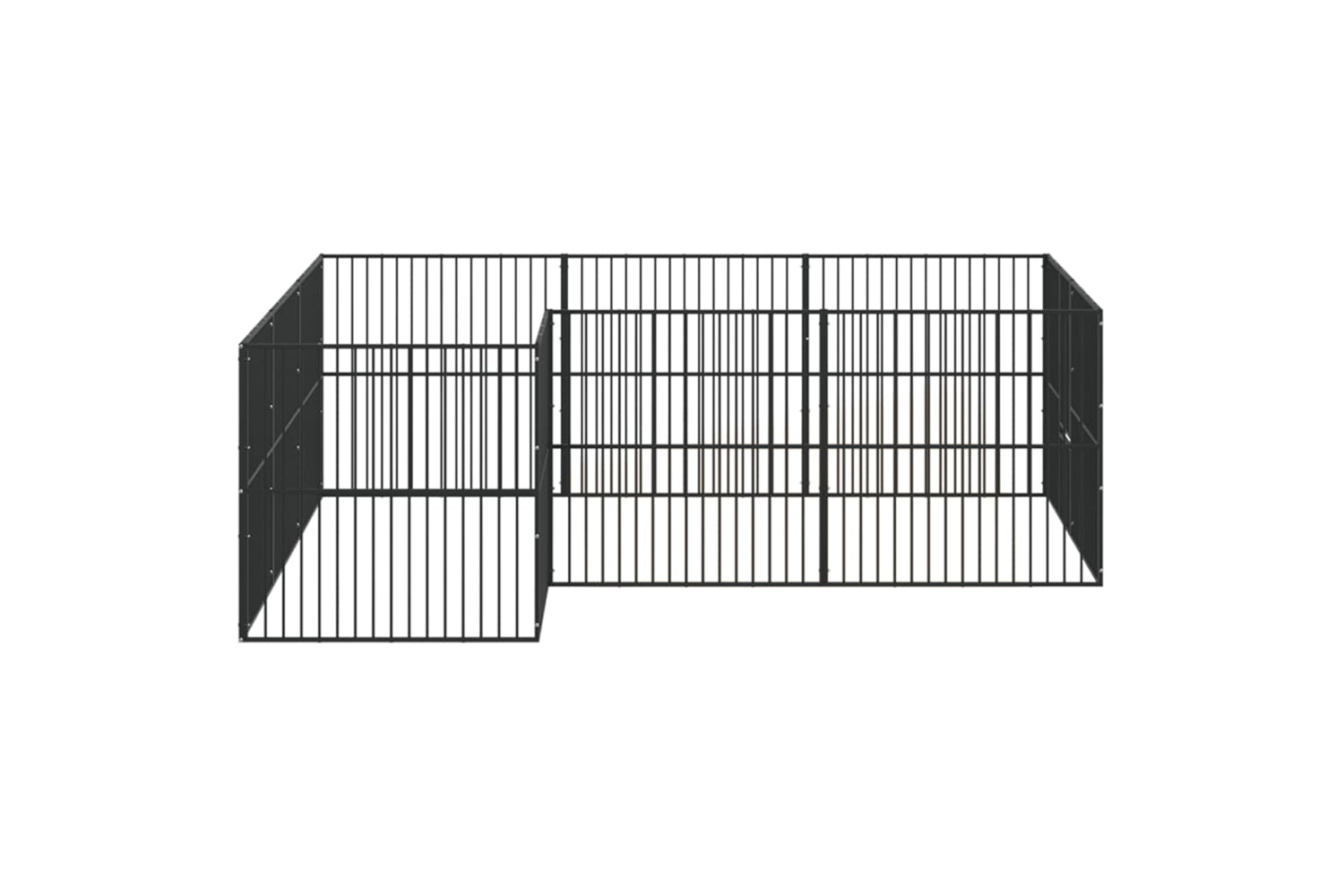 Vidaxl 3209558 Dog Playpen 12 Panels Black Galvanised Steel-4
