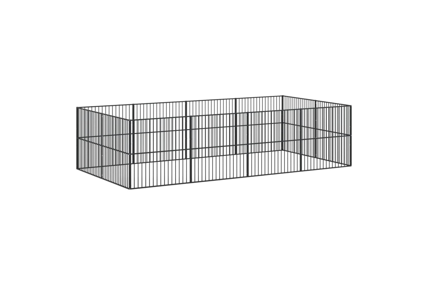 Vidaxl 3209554 Dog Playpen 12 Panels Black Galvanised Steel-6