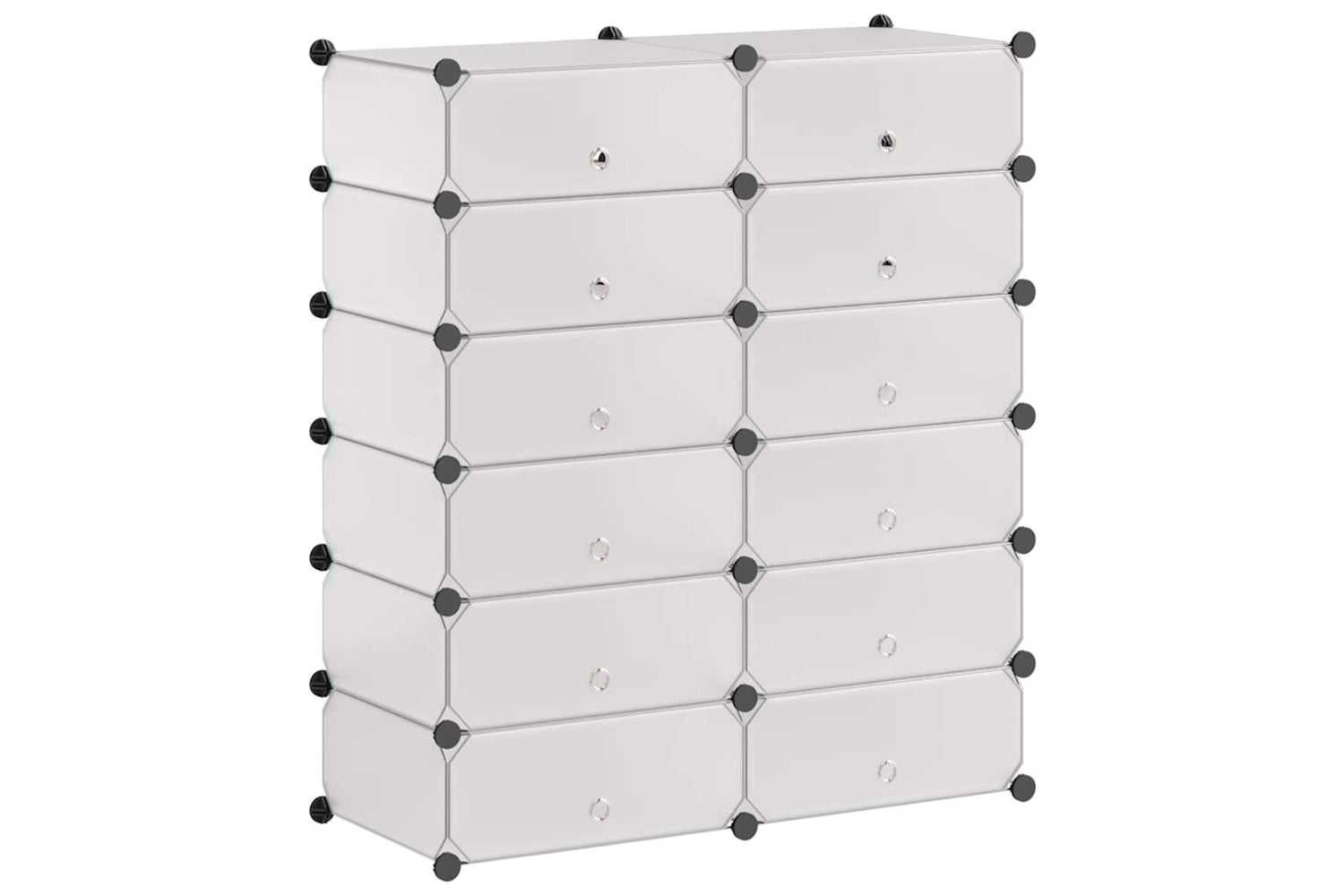 Vidaxl 244921 Interlocking Shoe Organiser With 12 Compartments White