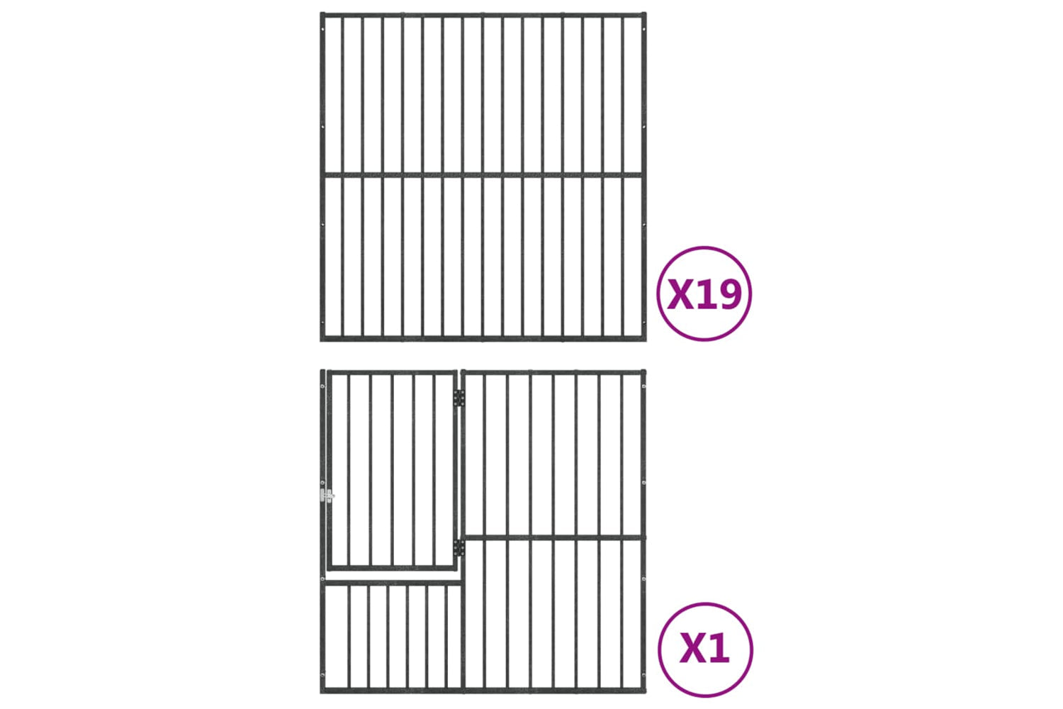 Vidaxl 3209560 Dog Playpen 20 Panels Black Galvanised Steel-7