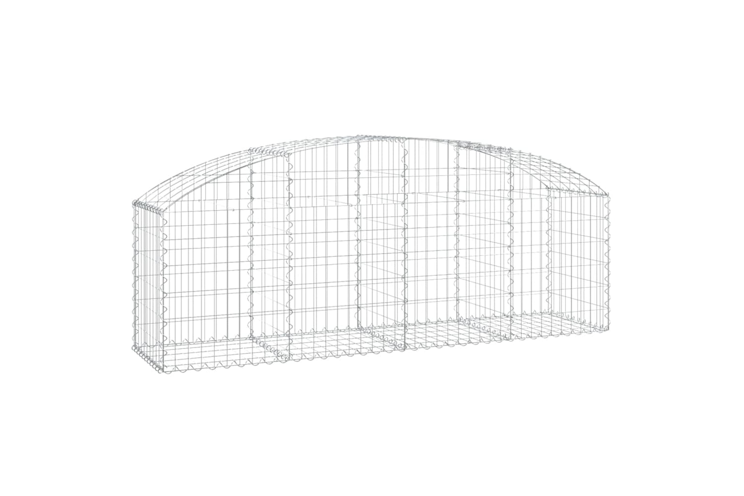 vidaXL 153473 Arched Gabion Basket 200x50x60/80cm Galvanised Iron