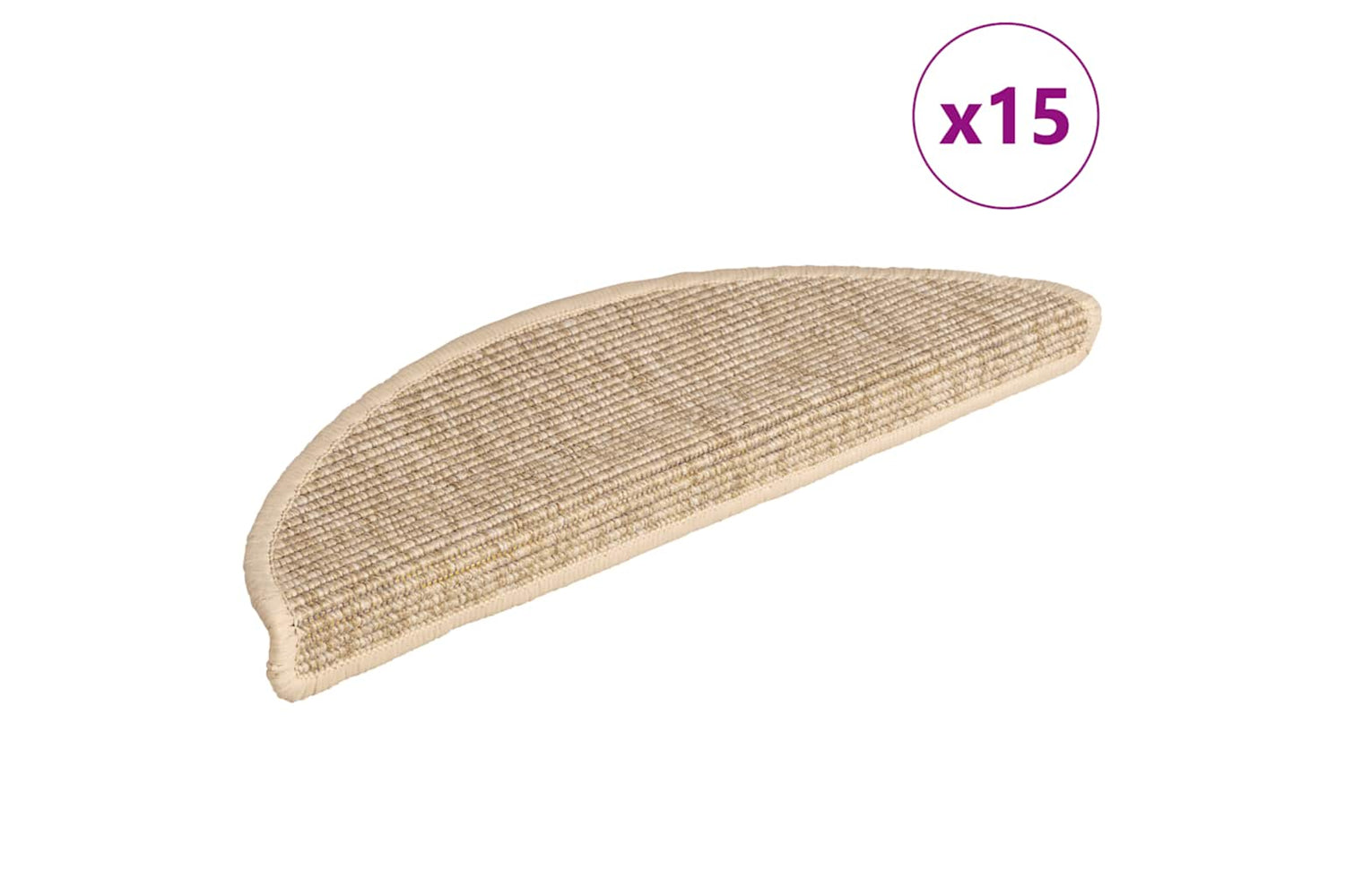 vidaXL 326897 Stair Mats Self-adhesive 15 Pcs 56x17x3cm Light Beige