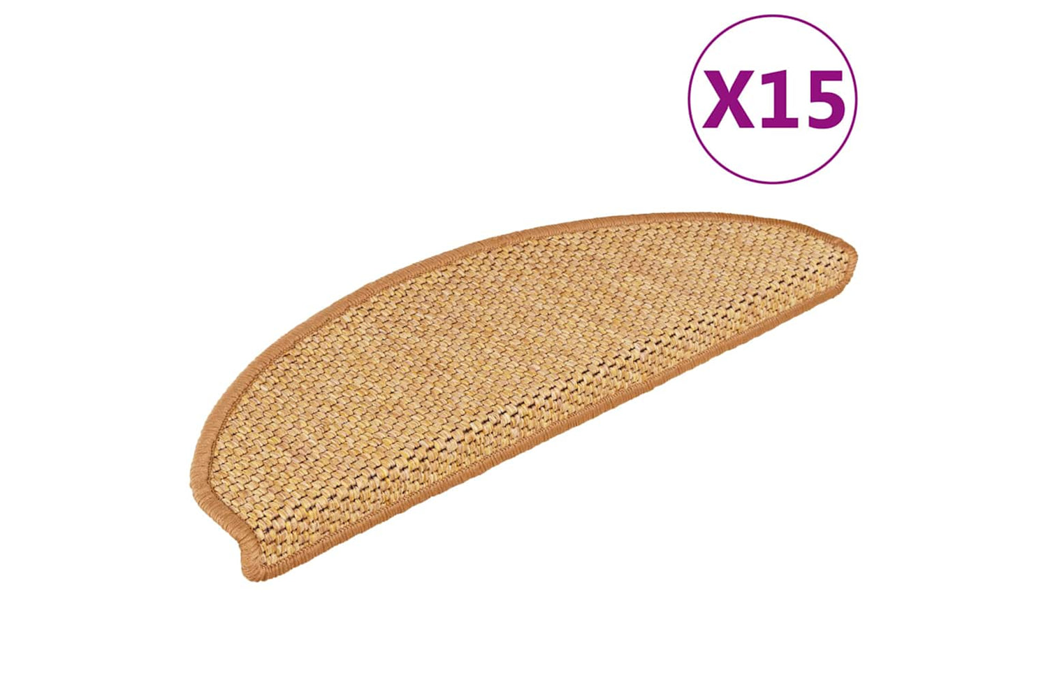 vidaXL 326877 Stair Mats Self-adhesive Sisal-look 15 Pcs 65x21x4cm Orange