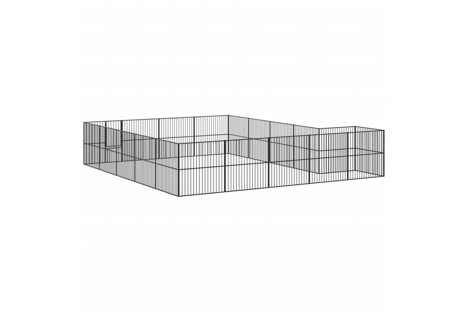 Vidaxl 3209560 Dog Playpen 20 Panels Black Galvanised Steel-5