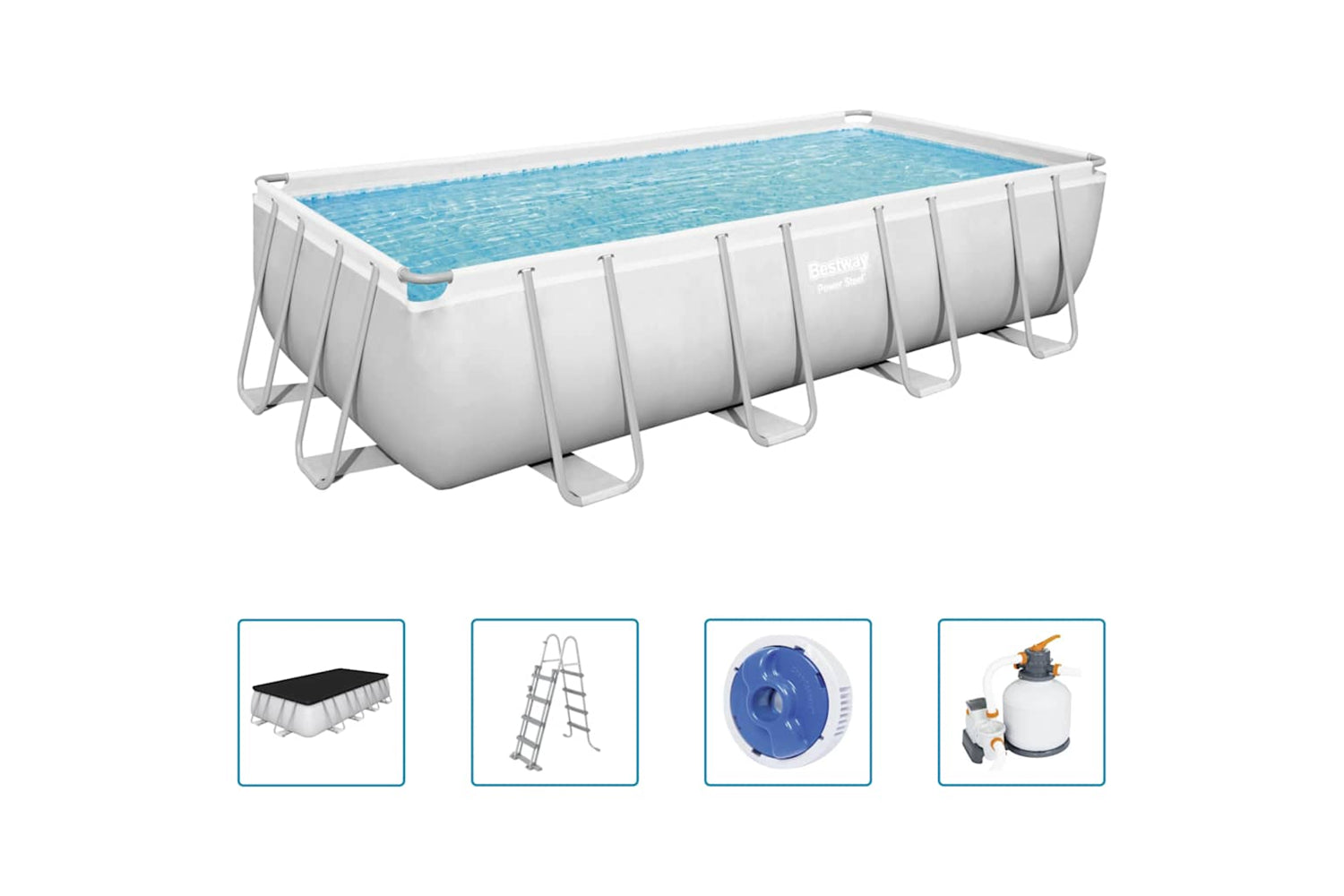 Bestway Power Steel Swimming Pool Set Rectangular 549x274x122 Cm
