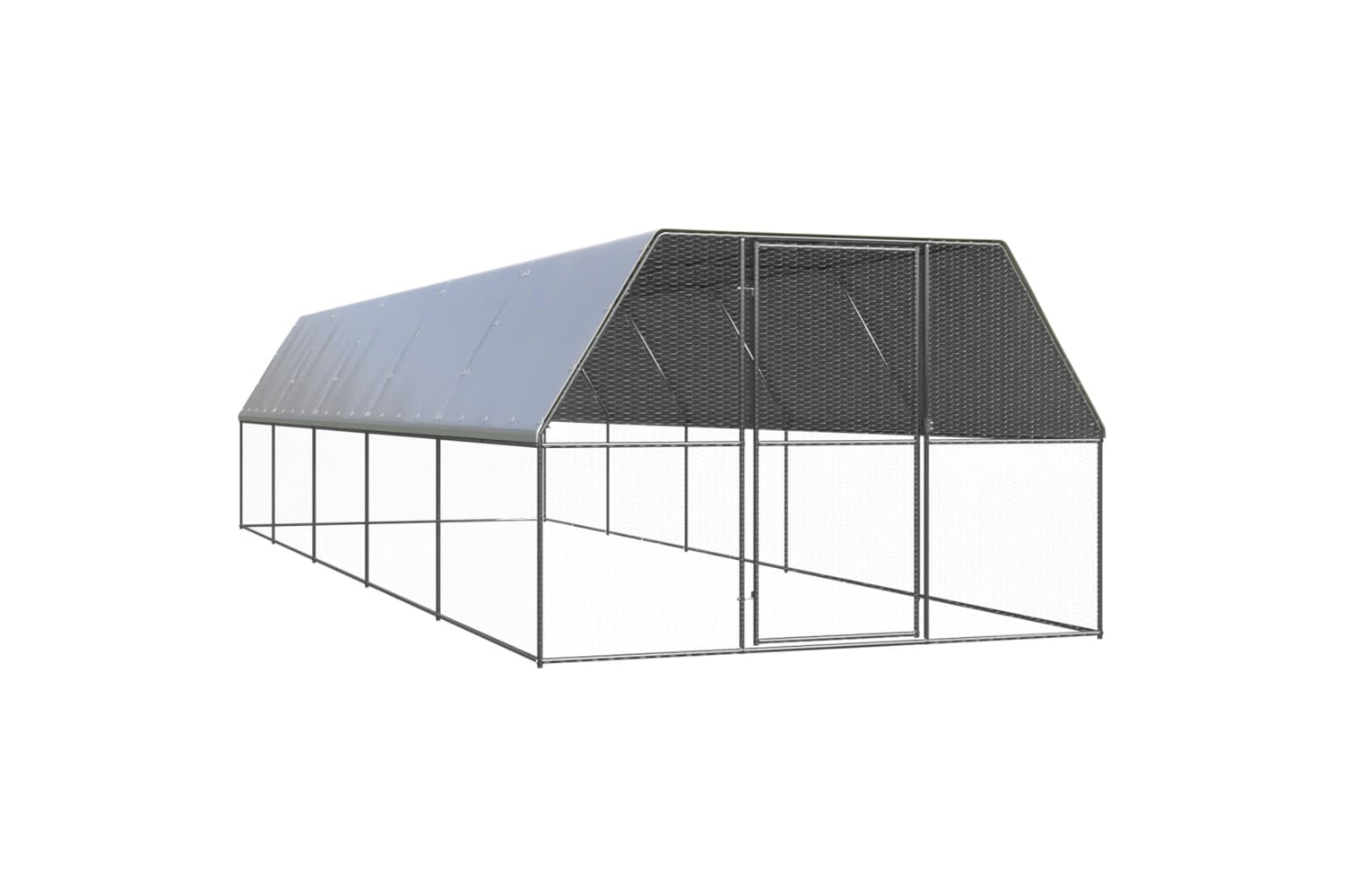 Vidaxl 3154379 Outdoor Chicken Cage 3x10x2 M Galvanised Steel