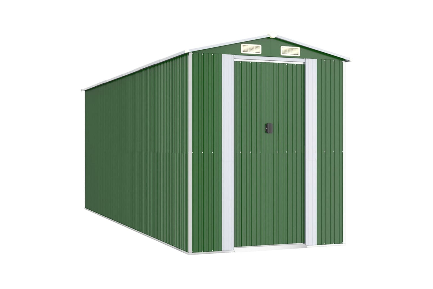 vidaXL 3147431 Garden Shed Green 192x523x223cm Galvanised Steel