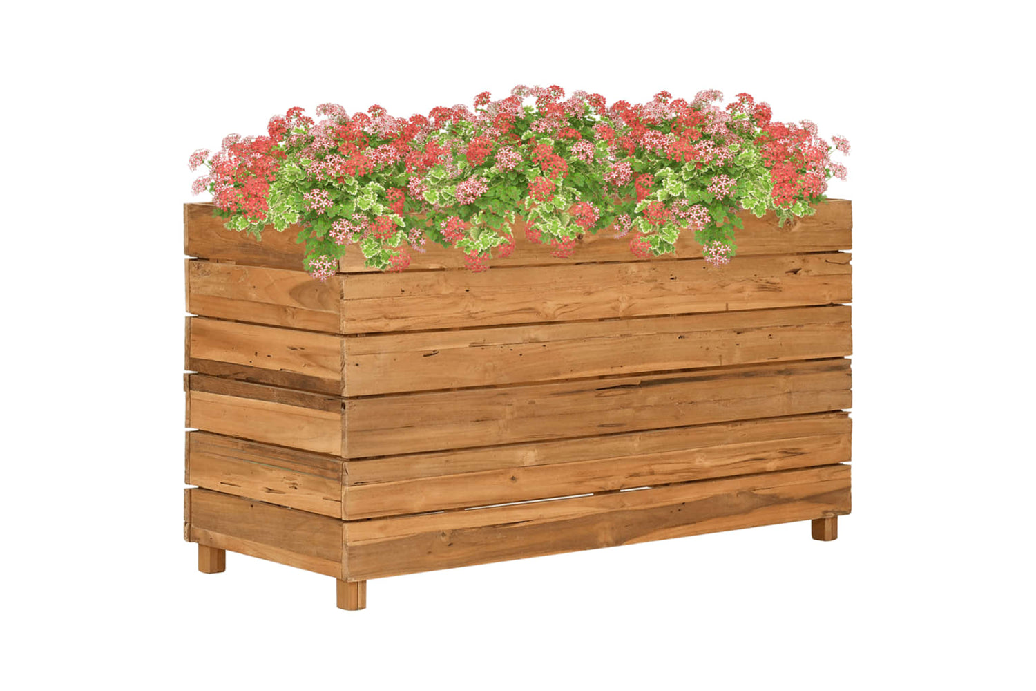 vidaXL Raised Bed 100x40x55cm Recycled Teak Wood And Steel