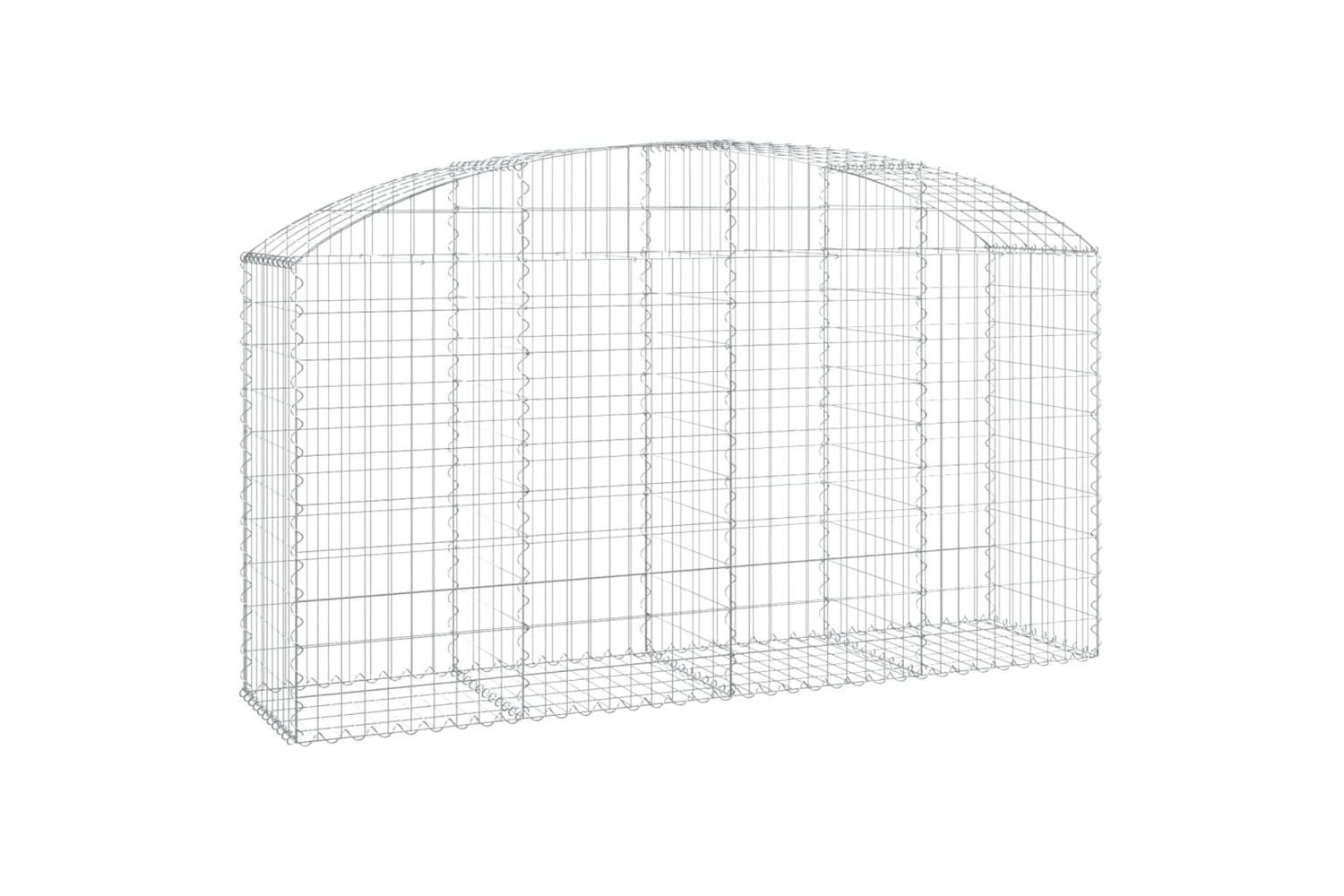 vidaXL 153475 Arched Gabion Basket 200x50x100/120cm Galvanised Iron