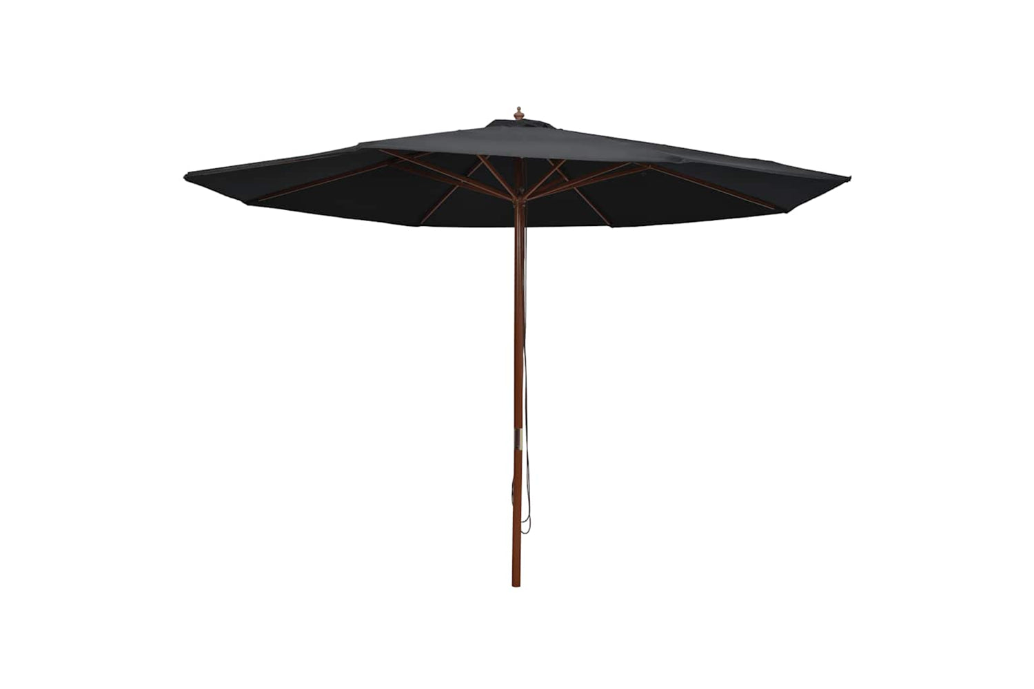 vidaXL 47138 Outdoor Parasol With Wooden Pole 350cm Black