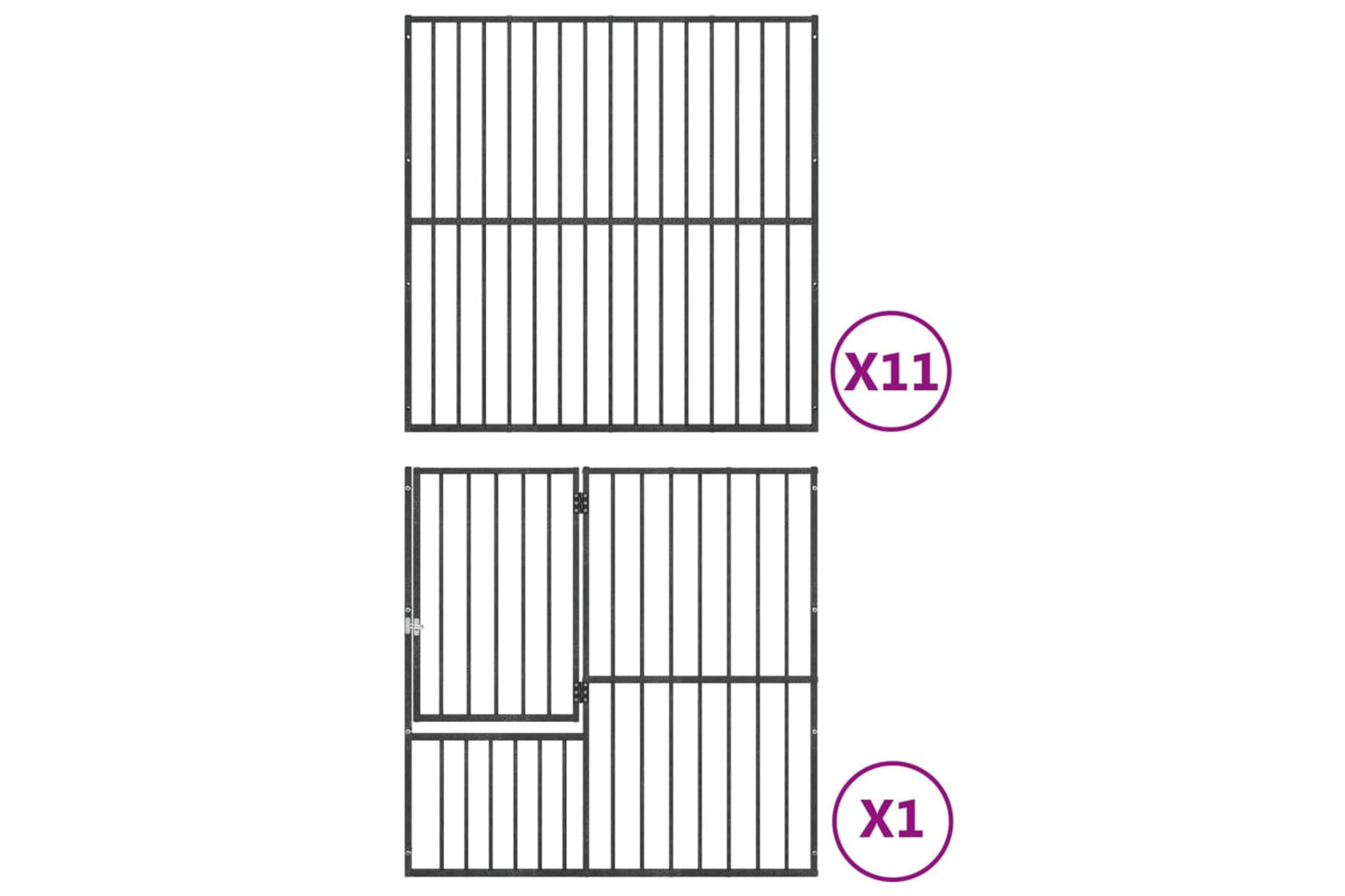 Vidaxl 3209558 Dog Playpen 12 Panels Black Galvanised Steel-7