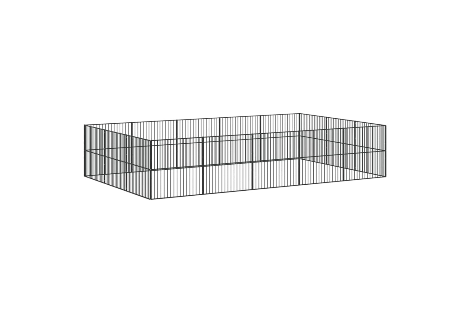 Vidaxl 3209555 Dog Playpen 16 Panels Black Galvanised Steel-6
