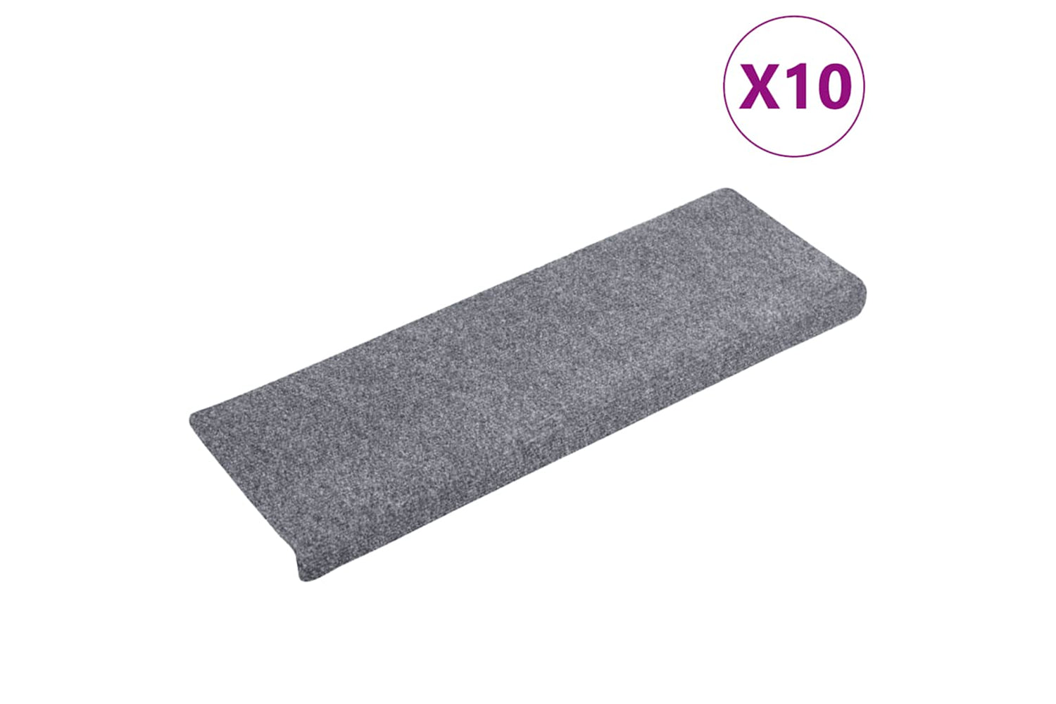 vidaXL Stair Mats 10 Pcs Light Grey 65x21x4cm Needle Punch