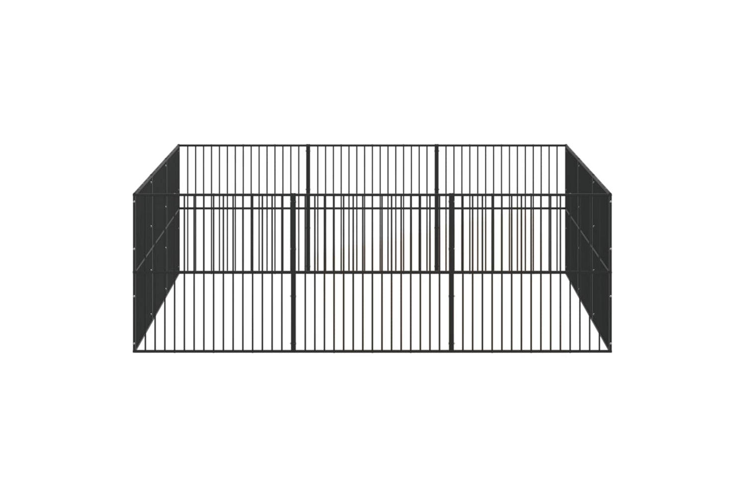 Vidaxl 3209554 Dog Playpen 12 Panels Black Galvanised Steel-4