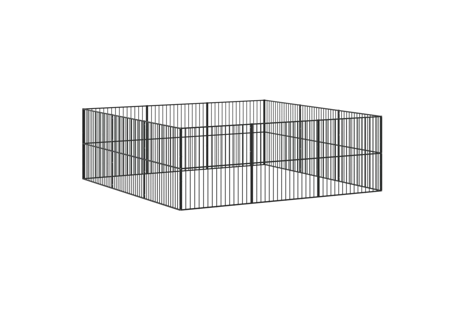 Vidaxl 3209554 Dog Playpen 12 Panels Black Galvanised Steel-5
