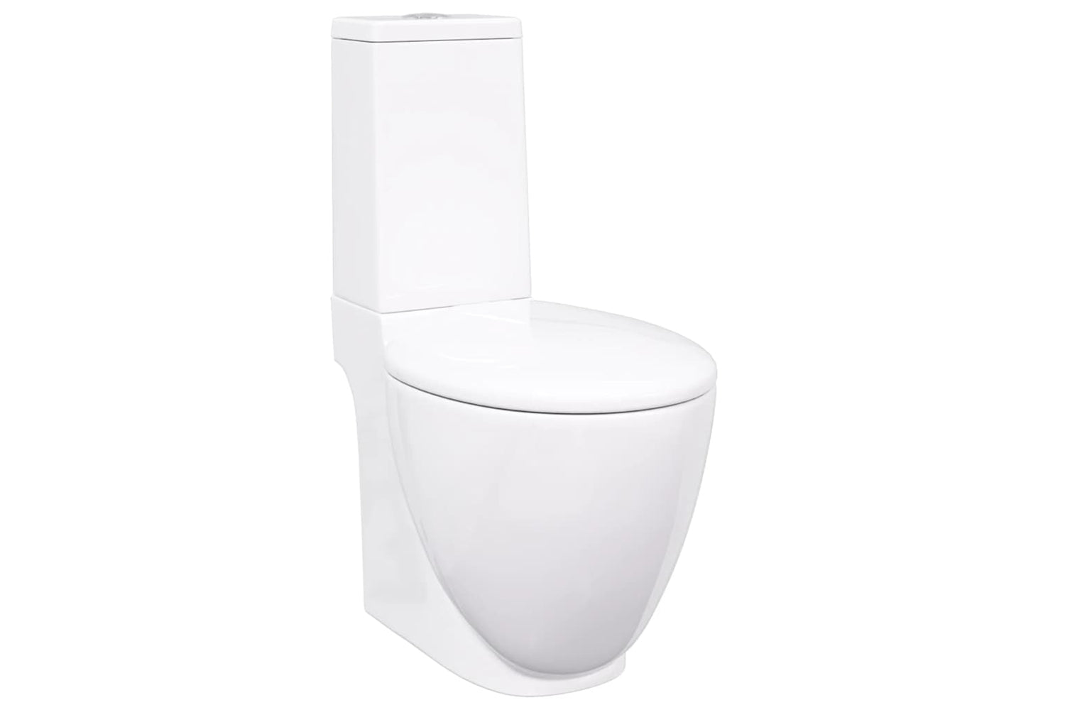 Vidaxl 3059888 Wc Ceramic Toilet Bathroom Round Toilet Bottom Water Flow White