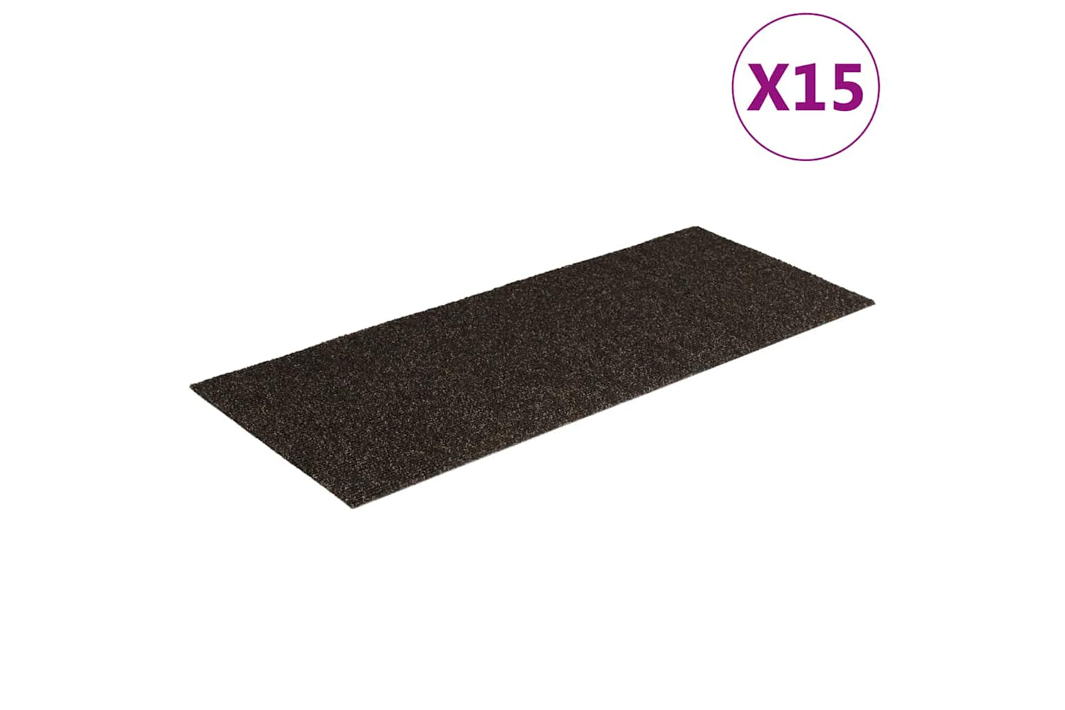 vidaXL 326919 Self-adhesive Stair Mats Rectangular 15 Pcs 60x25cm Dark Brown