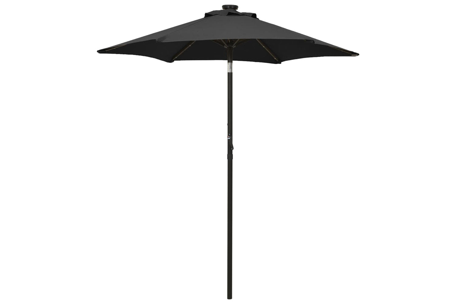 Vidaxl 313563 Parasol With Led Lights Black 200x211 Cm Aluminium