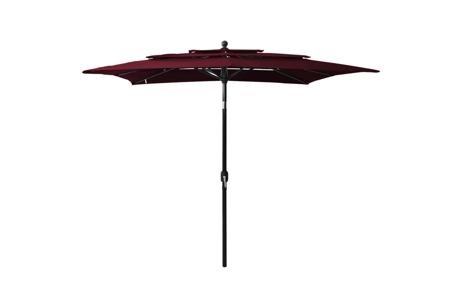 Vidaxl 313840 3-tier Parasol With Aluminium Pole Bordeaux Red 2.5x2.5 M