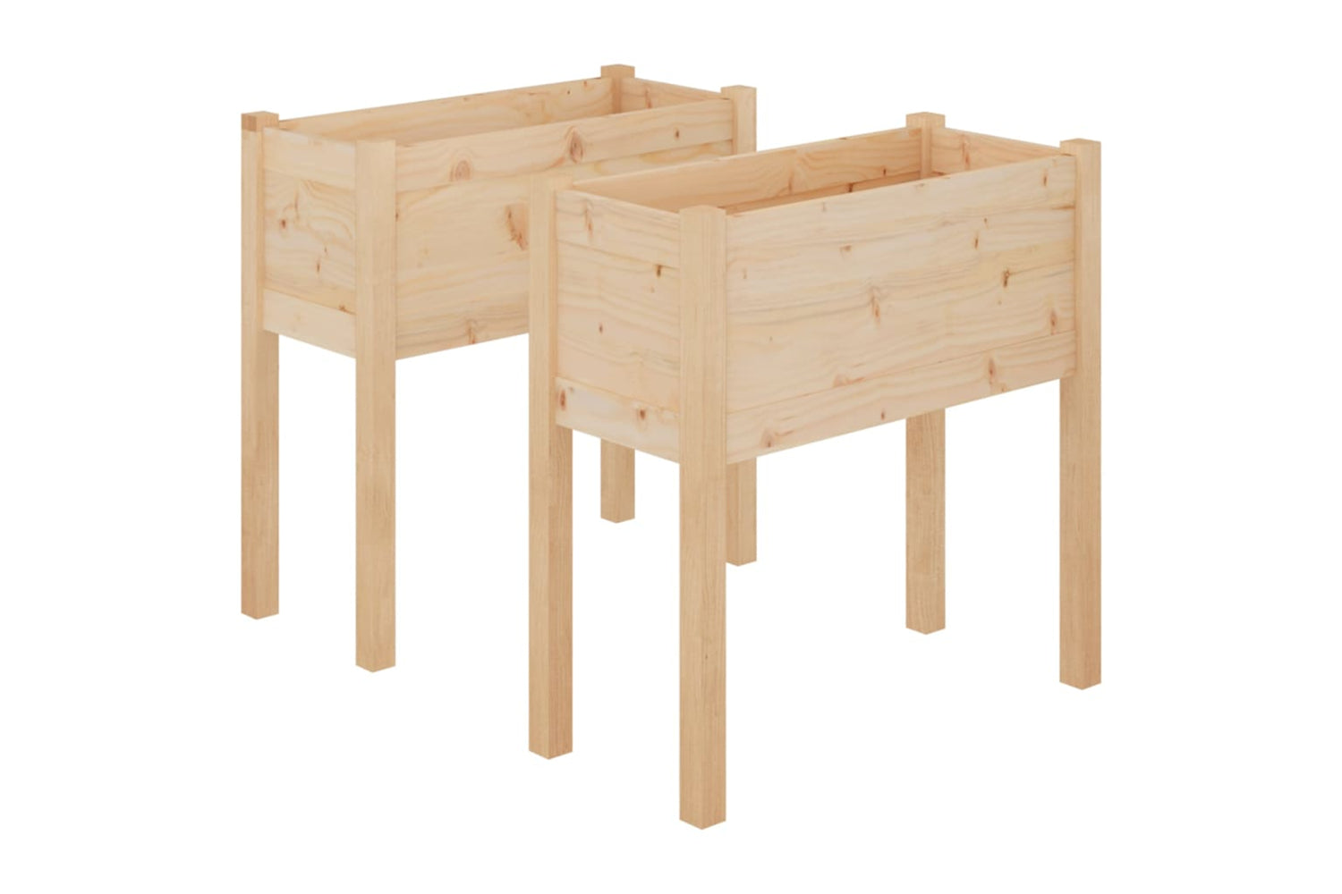 vidaXL 810820 Garden Planters 2 Pcs 70x31x70cm Solid Pinewood