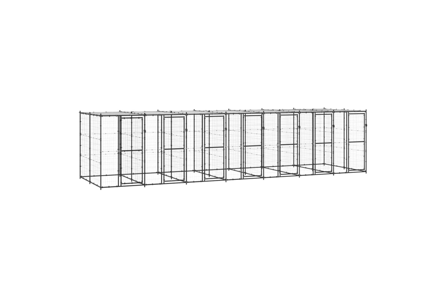 Vidaxl 3082254 Outdoor Dog Kennel Steel With Roof 16.94 M2