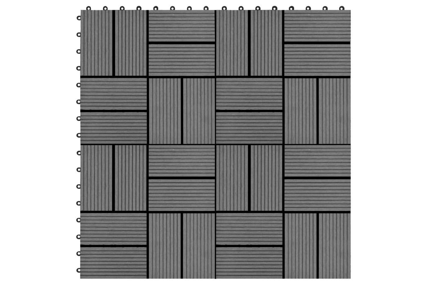 vidaXL 45030 11 Pcs Decking Tiles Wpc 30x30cm 1 Sqm Grey-2