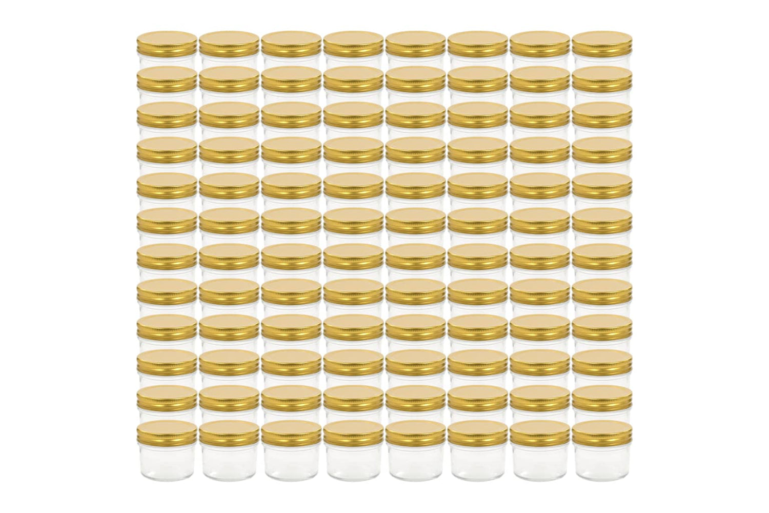 Vidaxl 50797 Glass Jam Jars With Gold Lid 96 Pcs 110 Ml