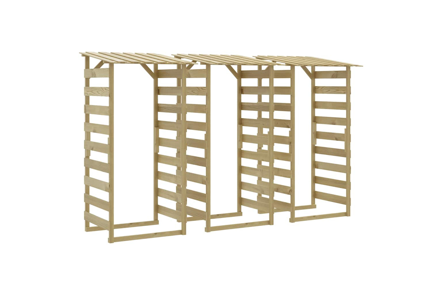 vidaXL 3096649 Pergolas With Roofs 3 Pcs 100x90x200cm Impregnated Pinewood